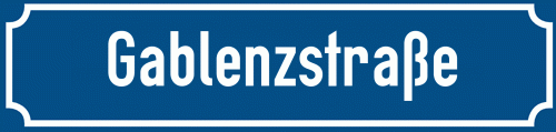 Straßenschild Gablenzstraße zum kostenlosen Download