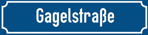 Straßenschild Gagelstraße
