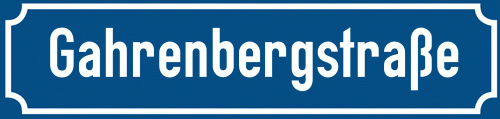 Straßenschild Gahrenbergstraße