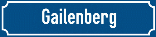 Straßenschild Gailenberg