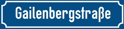 Straßenschild Gailenbergstraße zum kostenlosen Download