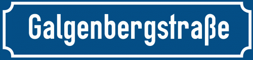 Straßenschild Galgenbergstraße