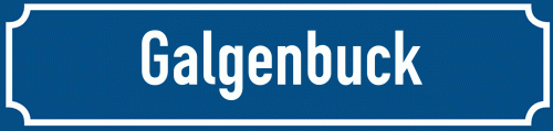 Straßenschild Galgenbuck