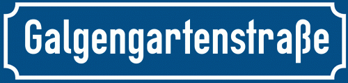 Straßenschild Galgengartenstraße