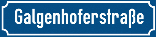 Straßenschild Galgenhoferstraße