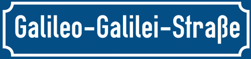 Straßenschild Galileo-Galilei-Straße