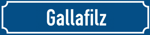 Straßenschild Gallafilz zum kostenlosen Download
