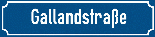 Straßenschild Gallandstraße