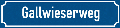 Straßenschild Gallwieserweg