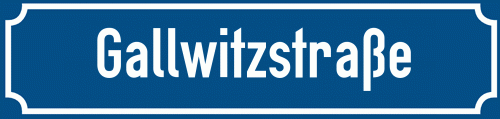 Straßenschild Gallwitzstraße