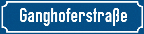 Straßenschild Ganghoferstraße zum kostenlosen Download