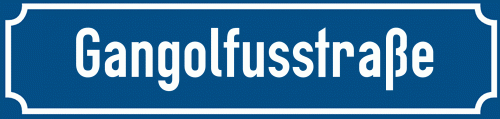 Straßenschild Gangolfusstraße zum kostenlosen Download