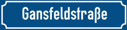 Straßenschild Gansfeldstraße