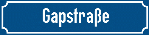 Straßenschild Gapstraße