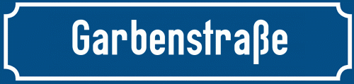 Straßenschild Garbenstraße zum kostenlosen Download