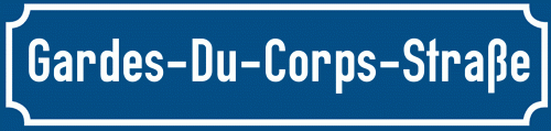 Straßenschild Gardes-Du-Corps-Straße
