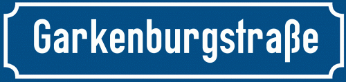 Straßenschild Garkenburgstraße