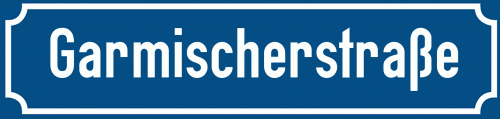 Straßenschild Garmischerstraße zum kostenlosen Download