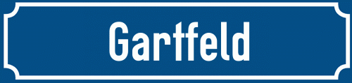 Straßenschild Gartfeld