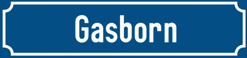 Straßenschild Gasborn zum kostenlosen Download