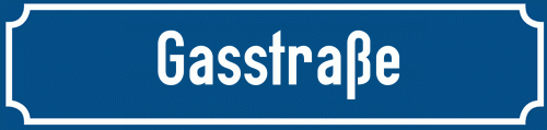 Straßenschild Gasstraße zum kostenlosen Download