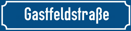 Straßenschild Gastfeldstraße zum kostenlosen Download