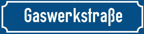 Straßenschild Gaswerkstraße