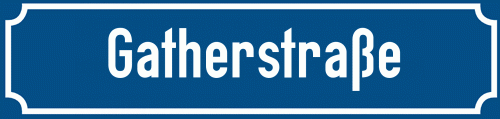 Straßenschild Gatherstraße