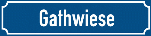 Straßenschild Gathwiese