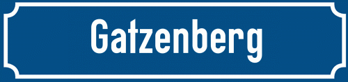 Straßenschild Gatzenberg