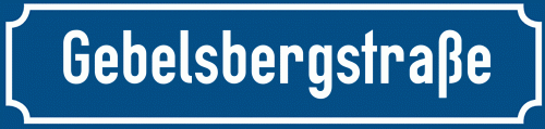 Straßenschild Gebelsbergstraße
