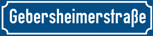 Straßenschild Gebersheimerstraße