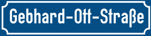 Straßenschild Gebhard-Ott-Straße