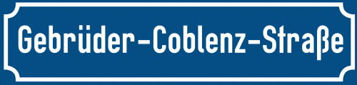Straßenschild Gebrüder-Coblenz-Straße