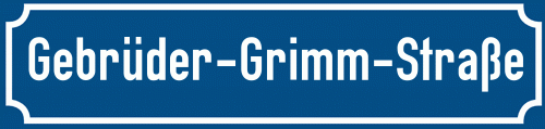 Straßenschild Gebrüder-Grimm-Straße zum kostenlosen Download