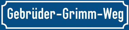 Straßenschild Gebrüder-Grimm-Weg