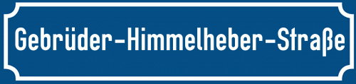 Straßenschild Gebrüder-Himmelheber-Straße