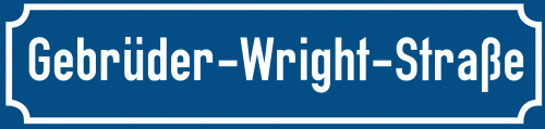 Straßenschild Gebrüder-Wright-Straße