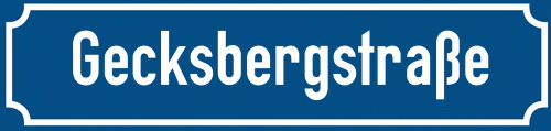 Straßenschild Gecksbergstraße