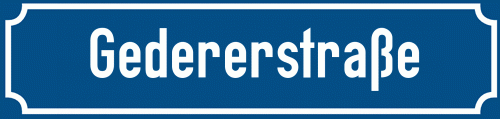 Straßenschild Gedererstraße