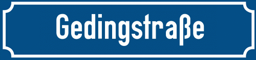 Straßenschild Gedingstraße
