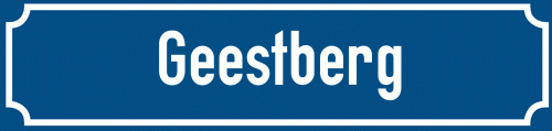Straßenschild Geestberg