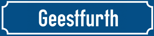 Straßenschild Geestfurth