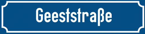 Straßenschild Geeststraße