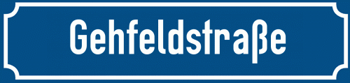 Straßenschild Gehfeldstraße