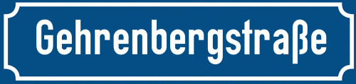 Straßenschild Gehrenbergstraße zum kostenlosen Download