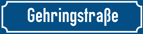 Straßenschild Gehringstraße