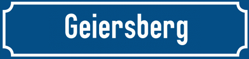 Straßenschild Geiersberg