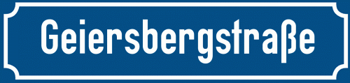 Straßenschild Geiersbergstraße zum kostenlosen Download