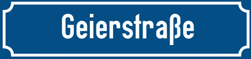 Straßenschild Geierstraße